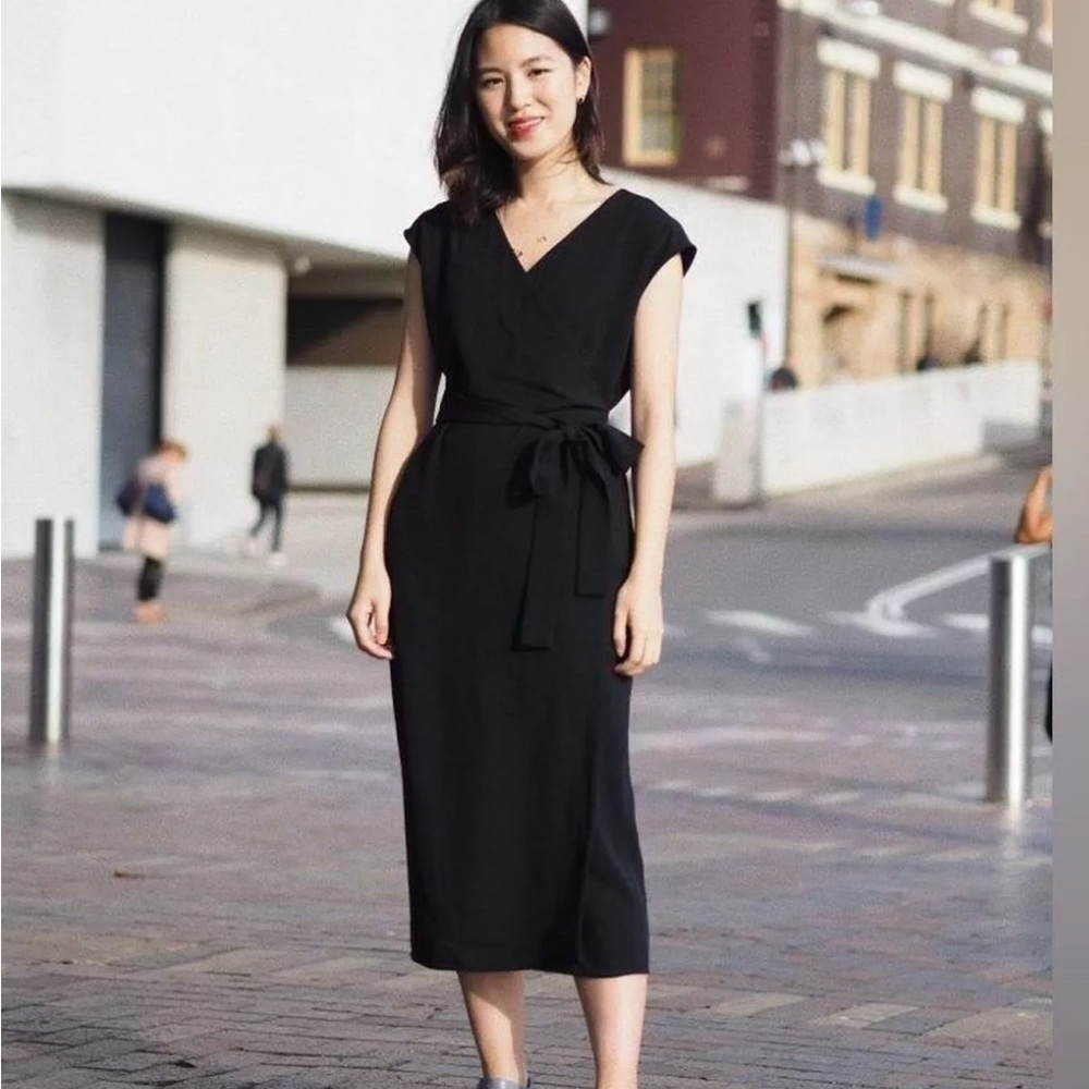 Everlane Japanese Goweave Short-sleeve Wrap Dress